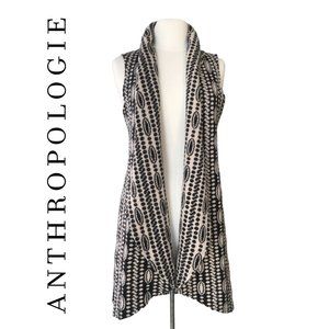 MOTH Anthropologie BLACK WHITE PATTERNED WOOL Cardigan Sweater Vest! Size XS!